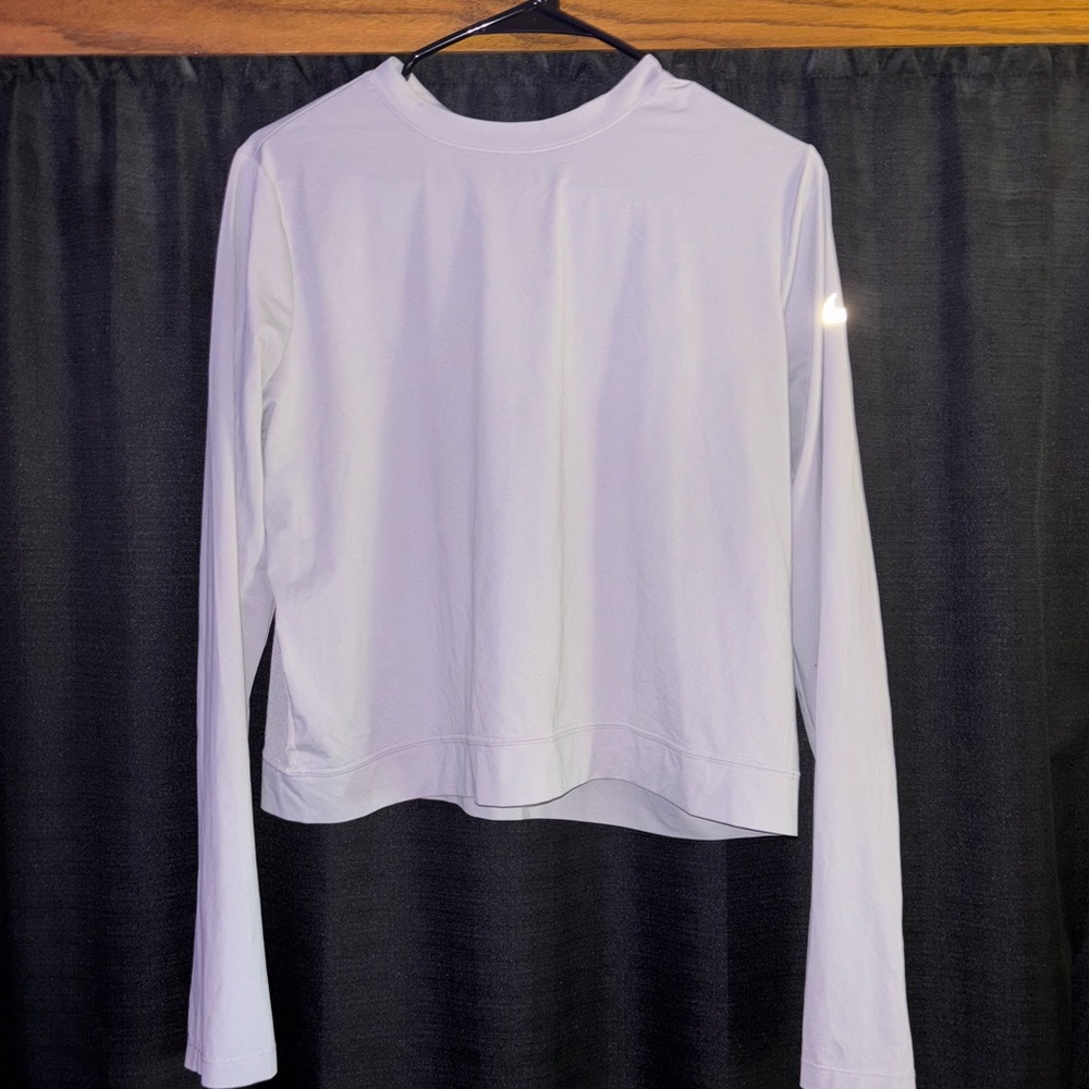 Nike Running Lilac Long Sleeve Crop Top with Mesh Back